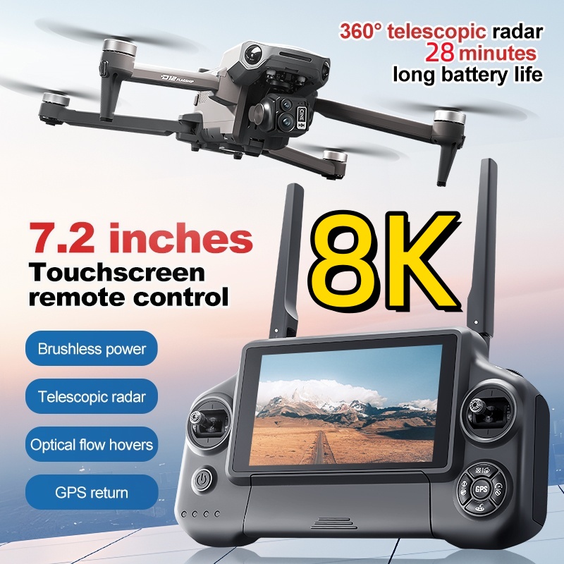 8K 3-assige Gimbal Brushless 7 - Drone Controller Screen recensie en prijs